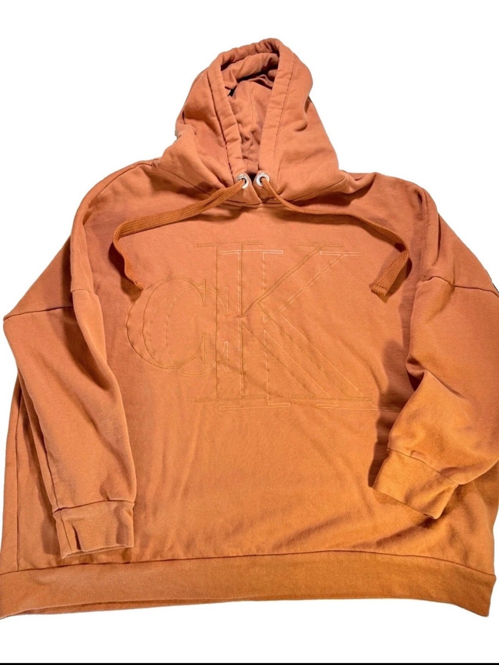 Calvin Klein Jeans Rust Orange Logo Pullover Hoodie